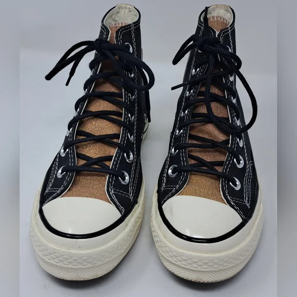 Converse Chuck Taylor Women's High Top Shoes Black Gold Glitter 6.5 US 37 EU - Picture 11 of 16